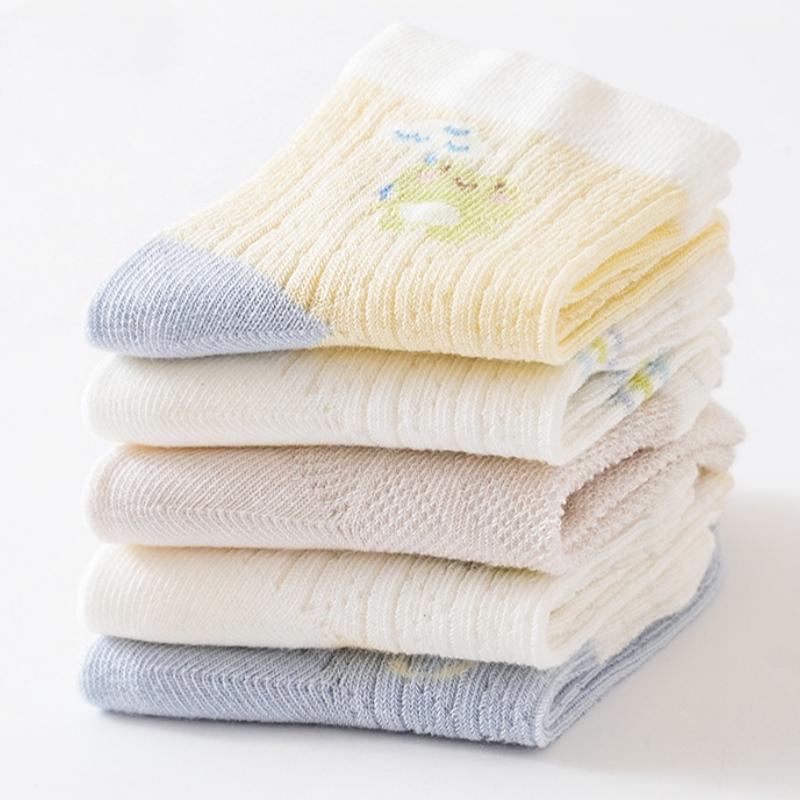 5 пар/комплект детские сетчатые носки для мальчиков и девочек хлопковые с рисунком мягкие тонкие детские носки для малышей аксессуары лето