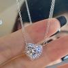 Serenity Heart Cut  Color Moissanite Necklace Women Sterling Silver Plated 18K Pendant Necklace