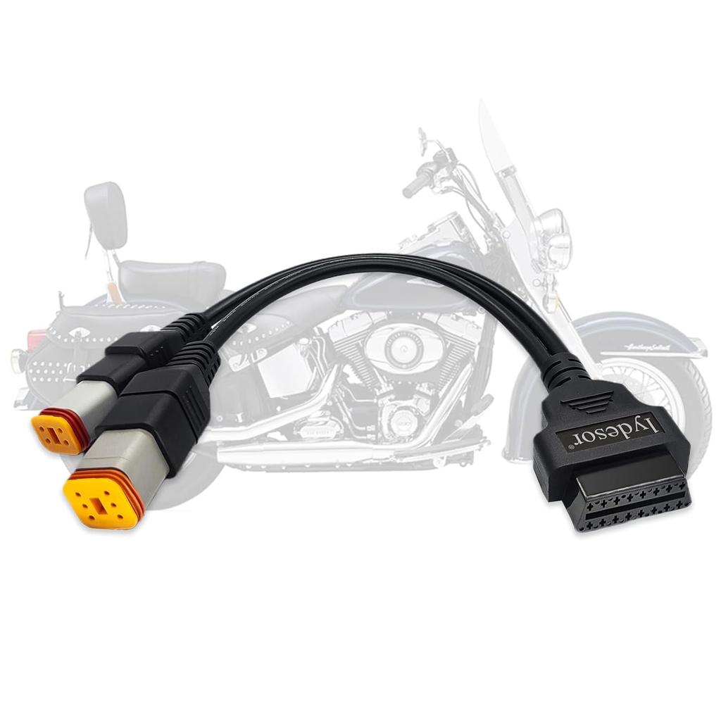 Obd2 Cable For Harley 4Pin+6Pin 2 In 1 Motorcycle OBD Scanner Adapter,OBD Connector Work With Many Motorcycle Diagnostic Tool 16 Pin To 4 Pin 6 Pin