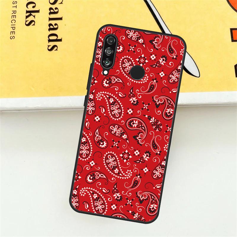 Красная бандана с узором пейсли для Huawei Nova Y61 Y73 Y70 Y72 Y60 Y90 Y91 7i 8i 11i 12i 12s 9 10 SE P20 P30 P40 Lite Чехол