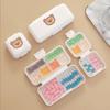 Cute Small Bear Portable Double-layer Compartment Going Out Packed Separately Medicine Storage Plastic Pill Box Case Container