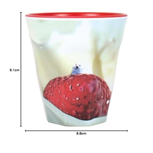 Tees Factory Puppet Sunsun Matte Melamine Cup, Strawberry, 270ml, PS-5525573IC