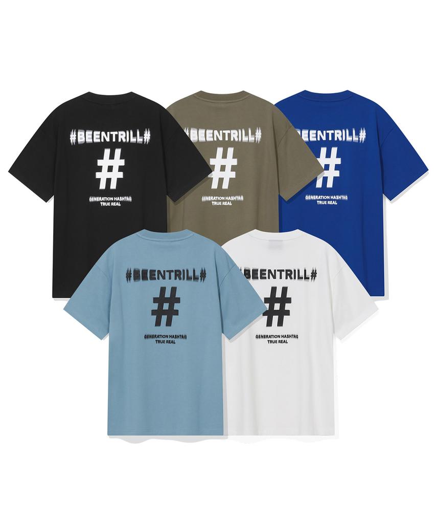 BEENTRILL Футболка с хэштегом Shake Хлопок Удобный крой (синий)