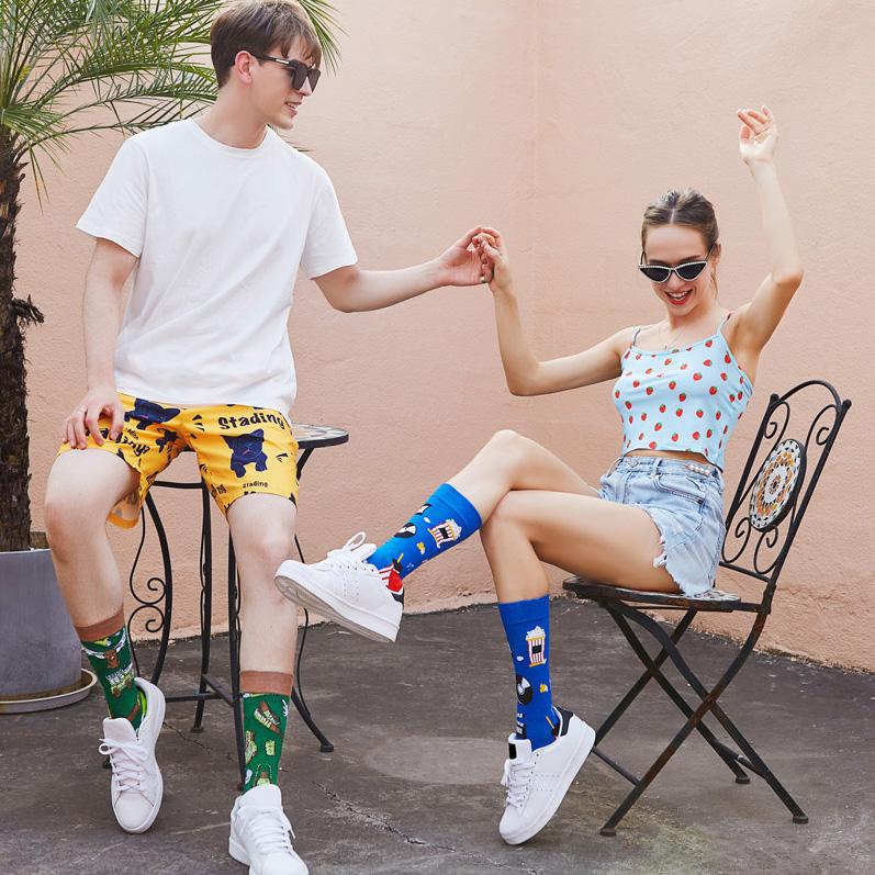 Яркие мужские зимние носки гребенной хлопок мягкие теплые смешные счастливые мужские женские длинные носки Calcetines de hombre деловые