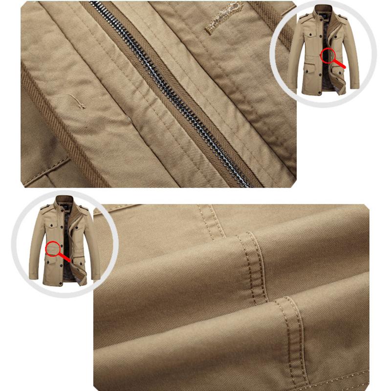 Весенне-осенняя мужская куртка, сплошной цвет, воротник-стойка, куртка средней длины, пальто больших размеров