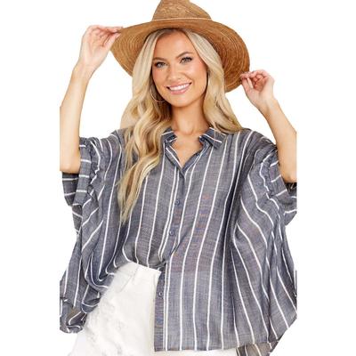 Весна и осень женская новая свободная рубашка большого размера с рукавами «летучая мышь»