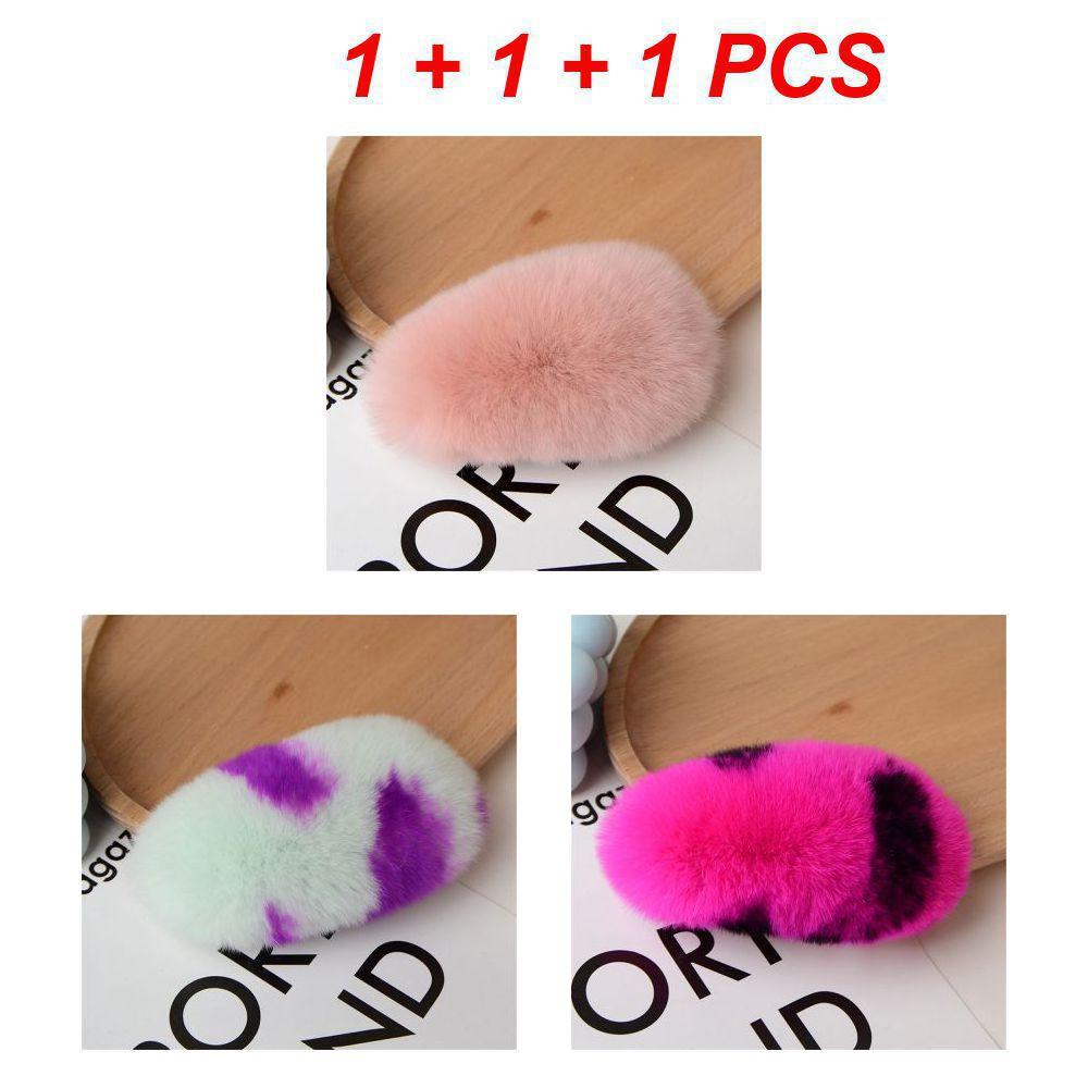 1/3 шт. Зимняя милая пушистая заколка для волос для женщин и девочек, однотонная боковая заколка для волос, BB-заколка, милая плюшевая заколка для волос, цветной аксессуар для волос