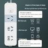 Lilang 10A to 16A High-Power Power Strip with 3 Outlets and 2.8m Cable