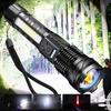 Ultra Bright LED Flashlight, Rechargeable Flashlight with High Brightness Side Light, Suitable for Outdoor Camping and Fishing