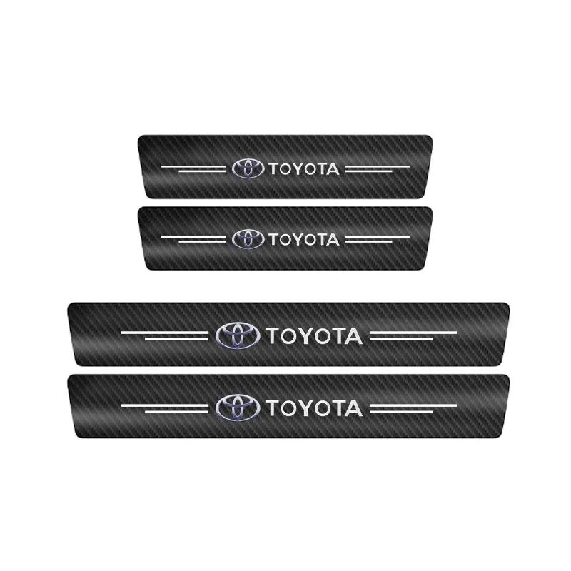 Защитные накладки на пороги из углеродного волокна Наклейки на порог Для Toyota Corolla Yaris Rav4 Camry Avensis Auris C-hr Prius Vios AYGO