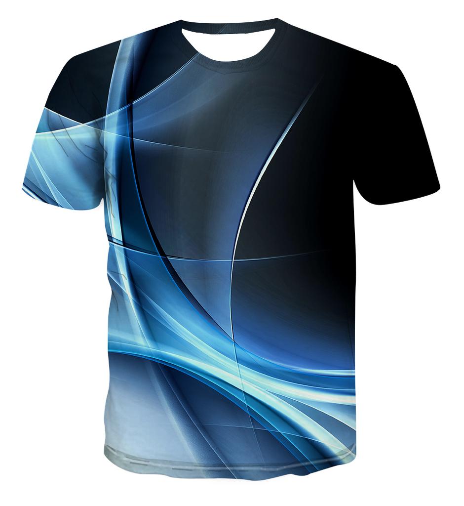Fashion Men's T-shirts With Abstract Three-dimensional Graphic T Shirts Summer Casual Breathable T-shirts with Short Sleeves Top