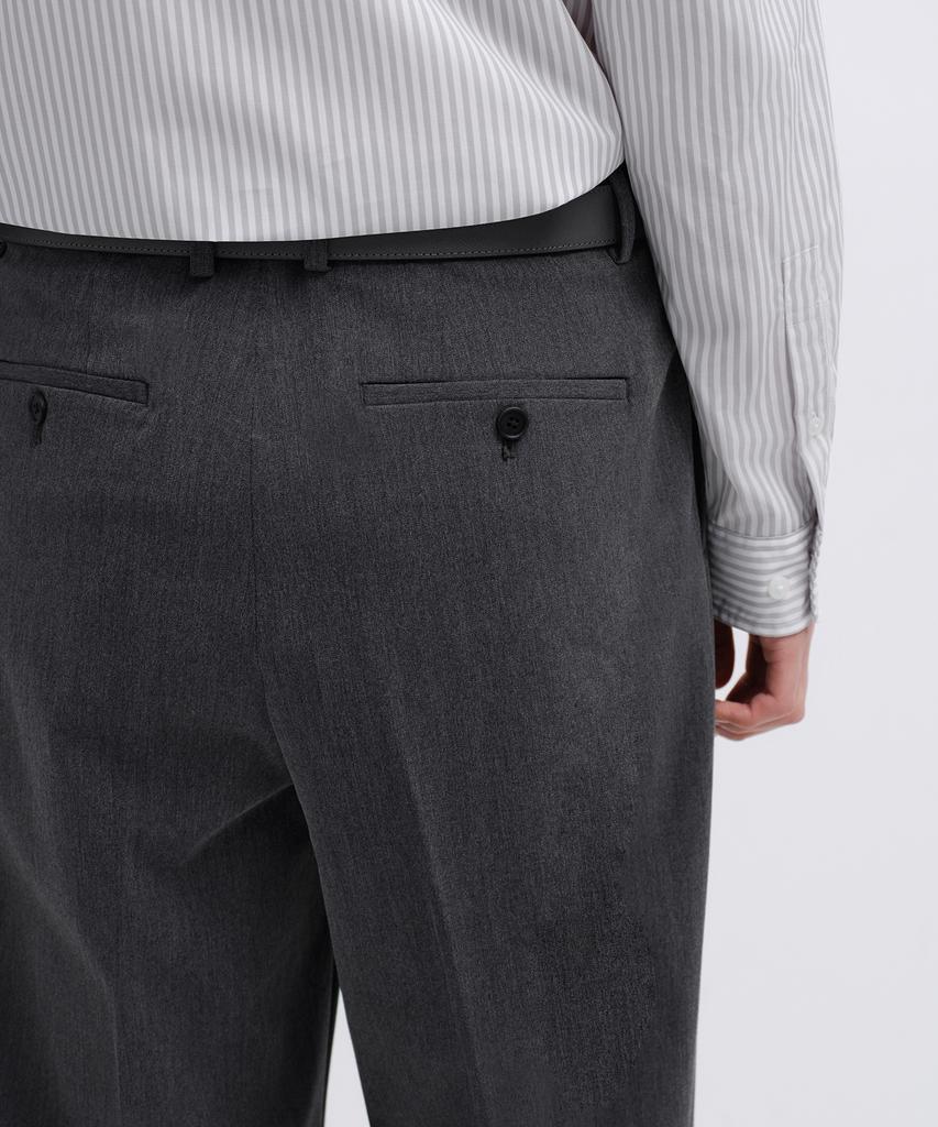 MUSINSA STANDARD Real Wide Hidden Banding Slacks [Medium Gray]
