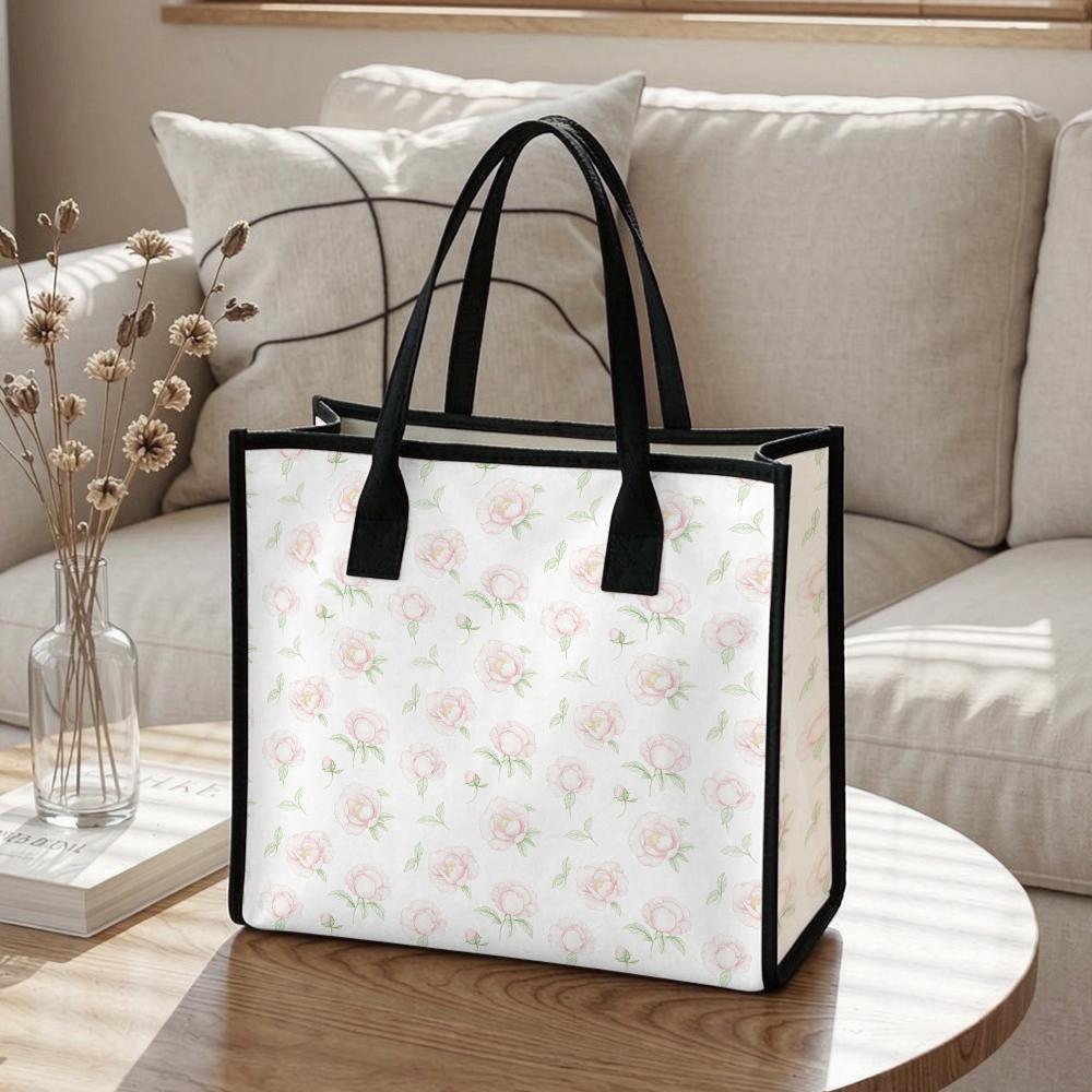 Floral Tote Bag Fashion Casual Large Capacity Shopping Handbag for Daily Use