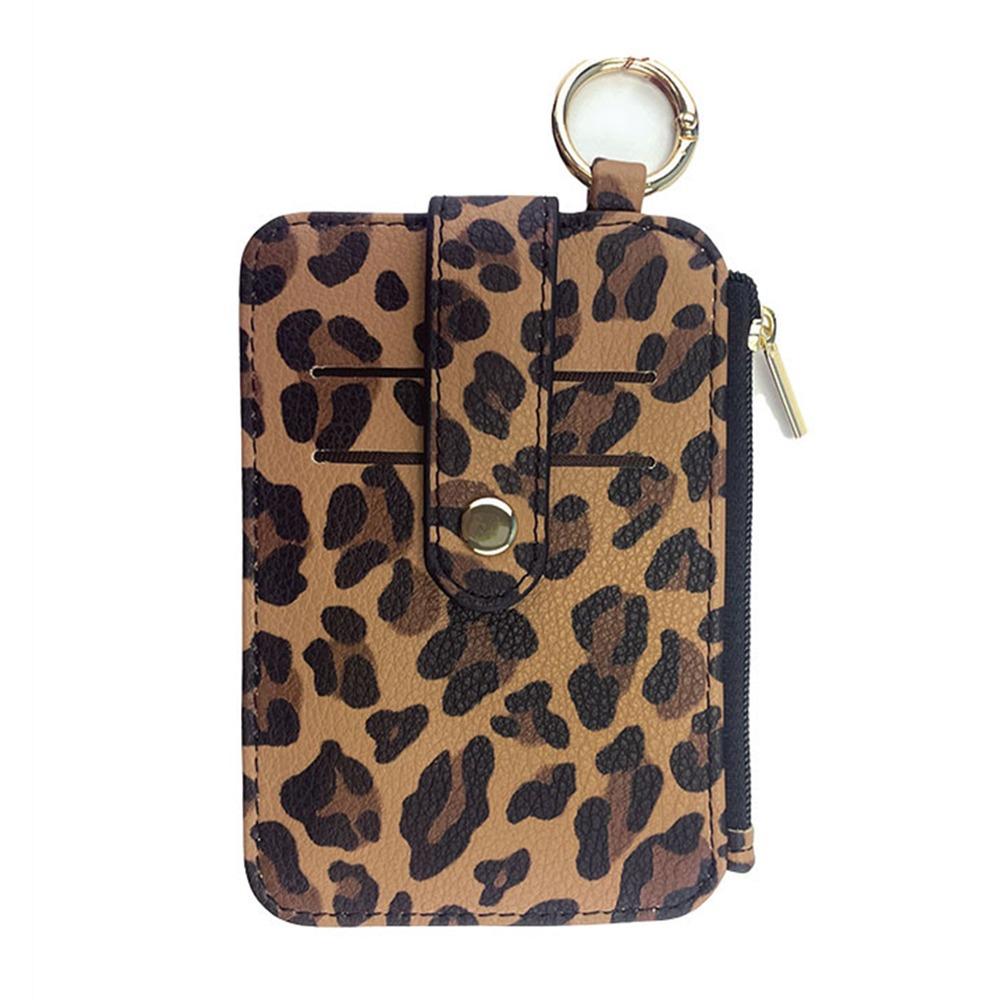 Мини кошелек с леопардовым принтом, тонкий женский короткий кошелек, подарок, поясная сумка, унисекс