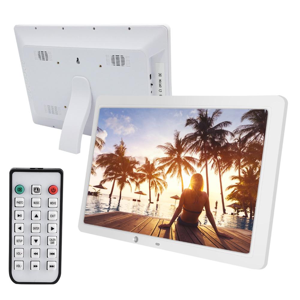 15.4" HD Multifunction Motion Detection Digital Photo Frame with Remote Controller (WhitE )