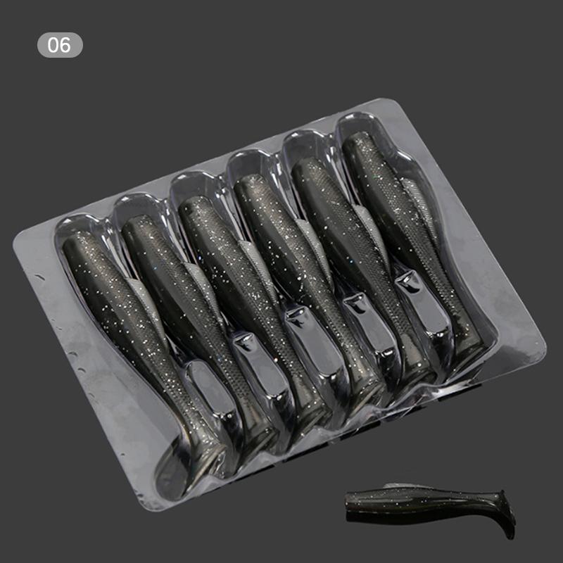 6Pcs Tpr Soft Lure 8 Cm Rubber Fishing Lure Shad Swim Baits Silicone Bait