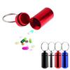 Small Tablets Holder Pill Case First Aid Container with Key Ring Key