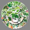 50 Cartoon Green Plant Graffiti Stickers: Creative DIY Waterproof Set for Skateboards, Phones, and Suitcases