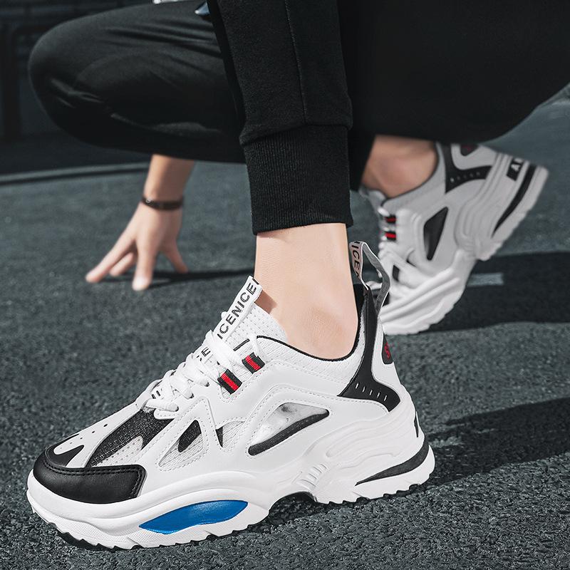 2024 осень новые мужские кроссовки для бега универсальные спортивные повседневные молодежные туфли на платформе износостойкие модные папины трендовые туфли