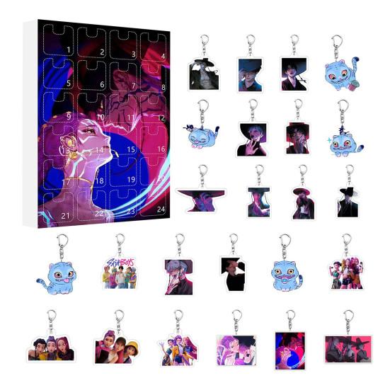 Календарь Адвента Охотника на демонов 2025 Календарь обратного отсчета до Рождества с 24 игрушками-брелоками для детей