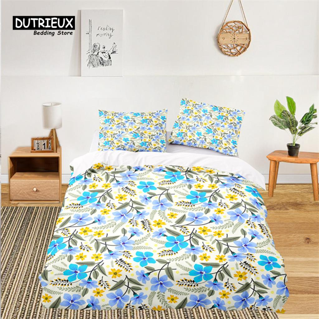 Мягкий цветочный комплект постельного белья для детей, девочек, взрослых, листьев, цветов, веток, пододеяльник, наволочки, декор для спальни