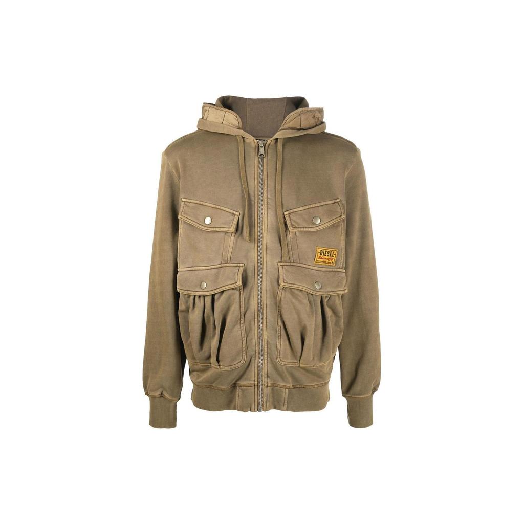 Diesel Куртки Мужские Коричневые С Капюшоном Средней Толщины A063190LCAL5DQ