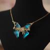 New Design Niche Retro Blue Butterfly Necklace Fashion Accessory Necklace