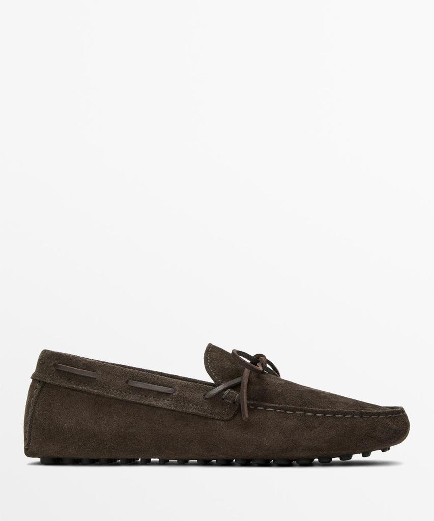 Massimo Dutti Gio And Leather Lace Loafers
