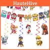 Vibrant Paw Patrol Themed Birthday Party Banner And Spiral Decoration Set For Dogs