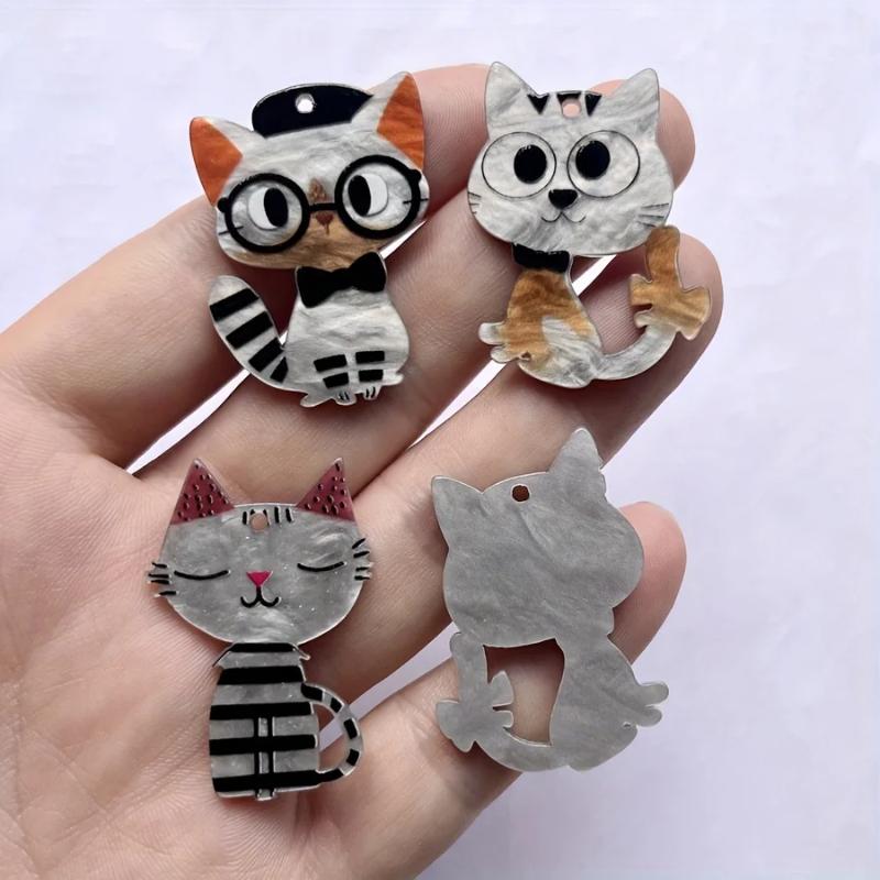 6 шт. микс каваи милые кошки плоские украшения для DIY бижутерии ожерелья подвески аксессуары для волос