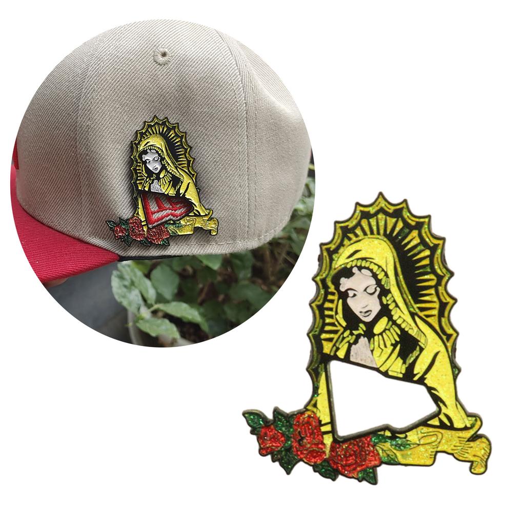 Religious Hat Pin Delicate Hat Embellishment Virgin Themed Lapel Pins Handmade Jewelry Versatile Shirt Bag Badge