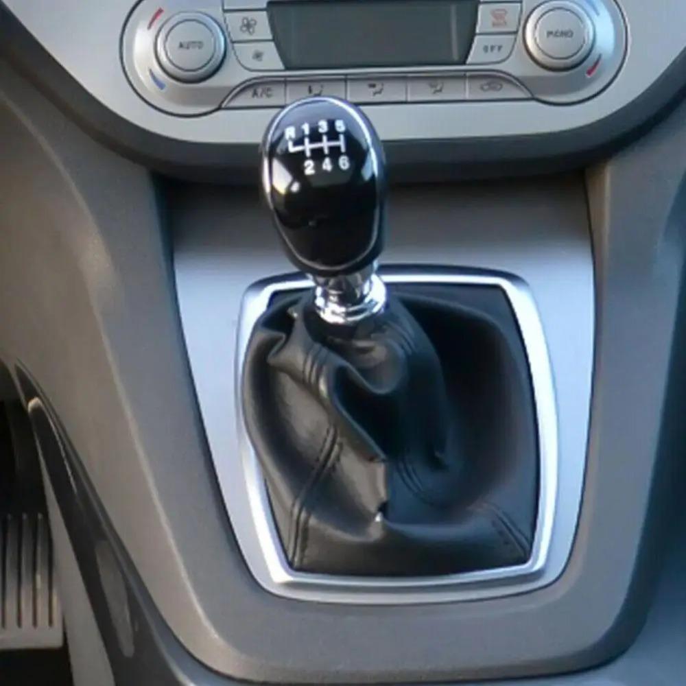 Ручка переключения передач 5/6 скоростей для FORD Mondeo Mk4 S-Max C-Max Focus Mk2 Kuga, кожаный рычаг переключения передач, головной убор, автомобильные аксессуары