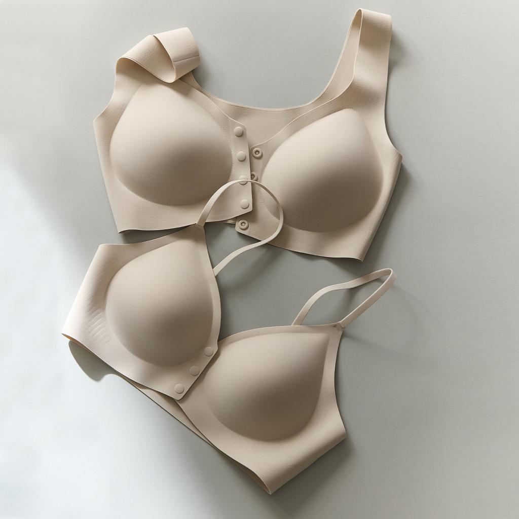 Front buckle small chest gathering invisible seamless underwear women's no steel ring jelly soft support anti-sagging bra