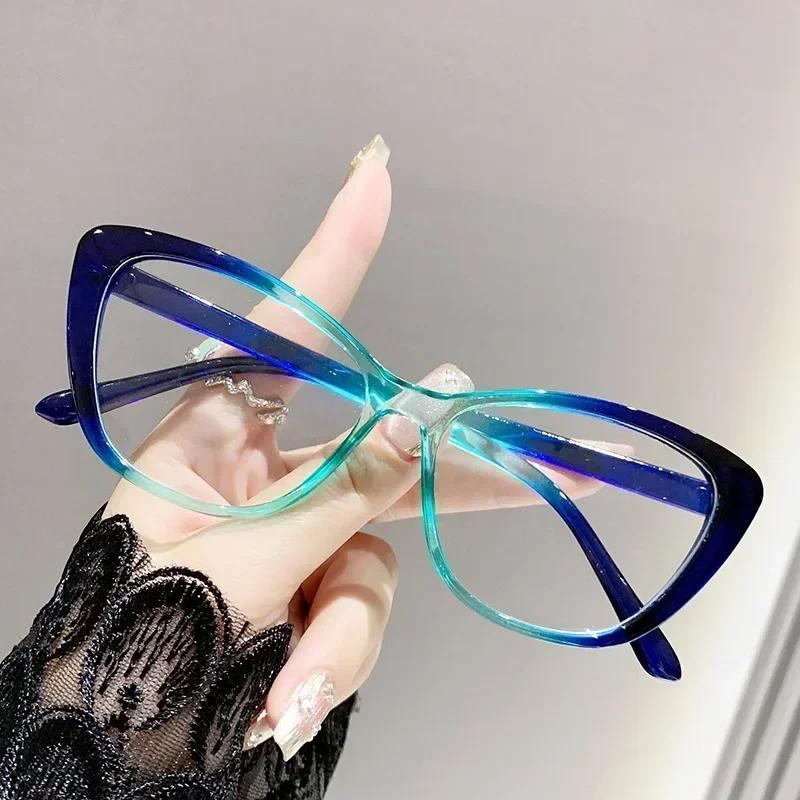 Fashion Ladies Myopia Glasses Women Men Trendy Luxury Design Near Sight Eyeglasses Cat Eye Anti-Blue Light Eyewear For Female