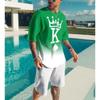 Новая спортивная одежда Тренд Мужские спортивные костюмы King 3D Printed Одежда Повседневная одежда шорты + футболки Комплекты тренировочные костюмы Летние спортивные костюмы мужские комплекты