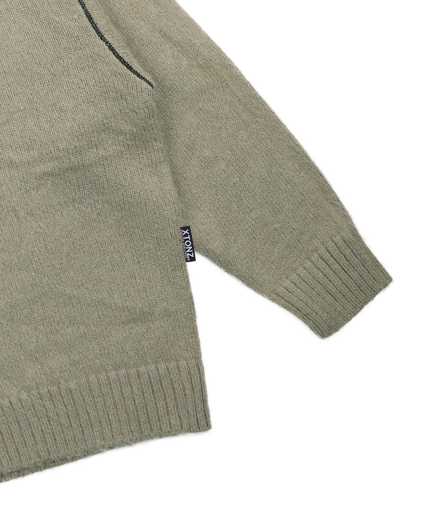 XTONZ Xtk176 Funnel Half Zip Knit (Mocha)