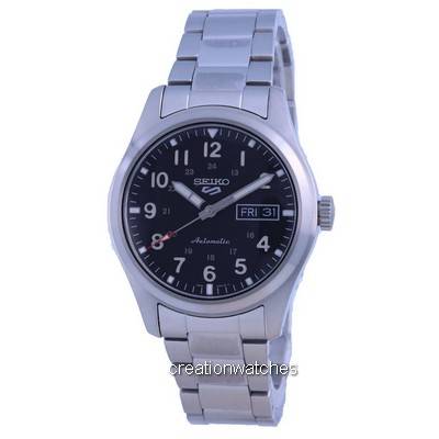 Восстановленные мужские часы Seiko 5 Sports Field с черным циферблатом, автоматические, SRPG27 SRPG27K1 SRPG27K, 100M