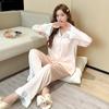 Весна и осень, новая пижама Ice Silk с длинным рукавом, женская куртка, летняя домашняя одежда, повседневный костюм
