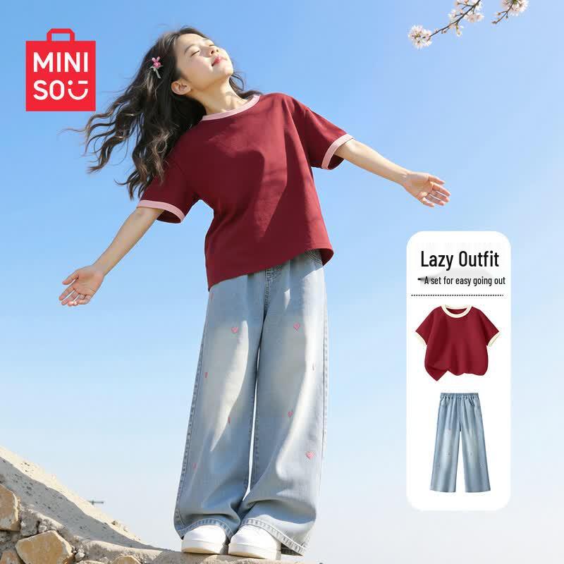 MINISO Повседневный летний комплект одежды для девочек