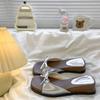 Красивые крутые тапочки женские летние повседневные тапочки французские вечерние сандалии в сказочном стиле на толстой подошве на танкетке