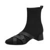 Fashion Pointed Toe Women Mid Calf Chelsea Boots Flats Shoes 2024 Winter Designer New Walking Shoes Sexy Fashion Dress Mujer Zapatos