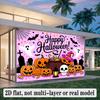 Halloween Backdrop Pumpkin Skull Witch Hat Bat Party Wall Decor