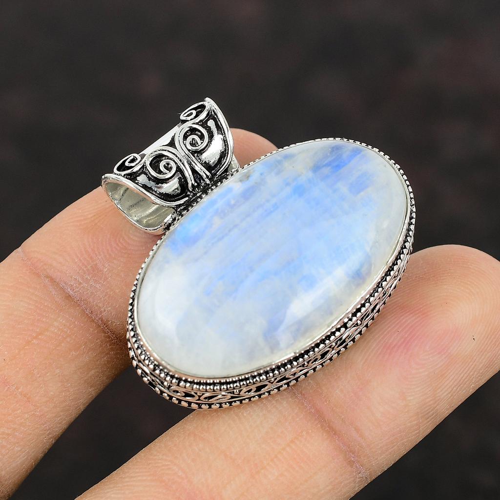 Rainbow Moonstone Pendant Handmade Amazing Pendant 925 Sterling Silver Pendant Vintage Jewelry Very Pretty Gemstone Pendant Jewelry For Gift