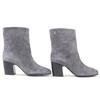 Excellent CHANEL Short Boots COCO Mark Suede Leather Ankle Boots Gray 37 G32213 Used