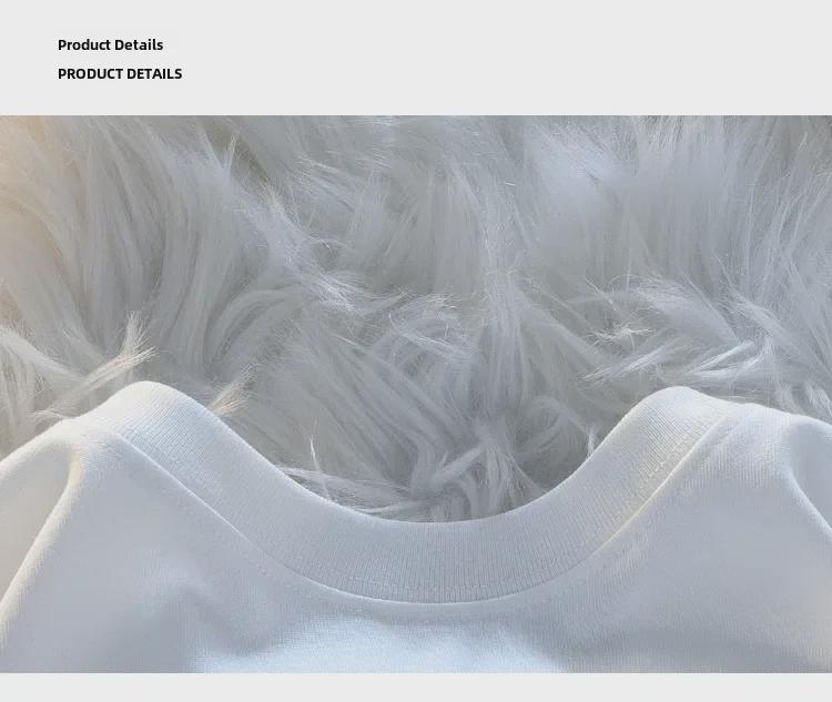 Очаровательная футболка с короткими рукавами и вышивкой в виде мультяшного кролика - женская летняя футболка в стиле колледжа, свободный крой