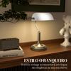 Banker Desk Lamp, Adjustable Shade, Rocker Switch, White
