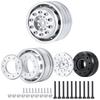 TRZX Aluminum Front Wheel Hub Rim Upgrade Parts for 1/14 Tamiya Trailer Tractor Truck RC Car (2 Pieces)
