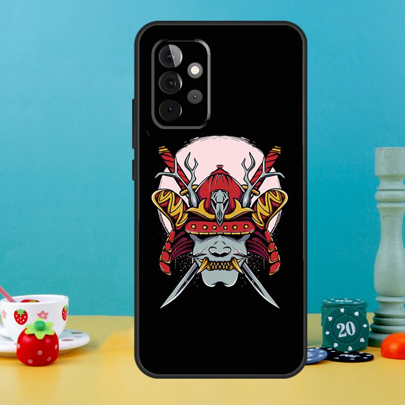 Samurai Oni Mask Case For Samsung Galaxy A25 A54 A34 A14 A52 A32 A12 A13 A33 A53 A15 A16 A36 A56 A26 A05 A35 A55