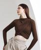 GRANDE LINE High Neck Shirred Cross Long Sleeve_8 Colors