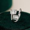 9 Fine Jewelry Double Stone Diamond Design 925 Sterling Silver Rhodium Plated Emerald CT 2CT VVS GRA Moissanite Rings for Women